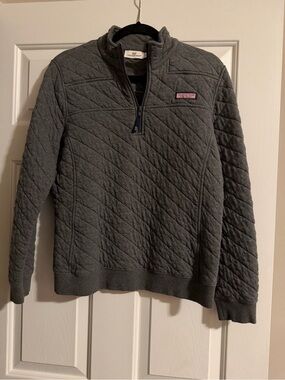 Vineyard Vines Quilted Half-Zip Sweater - Charcoal Gray